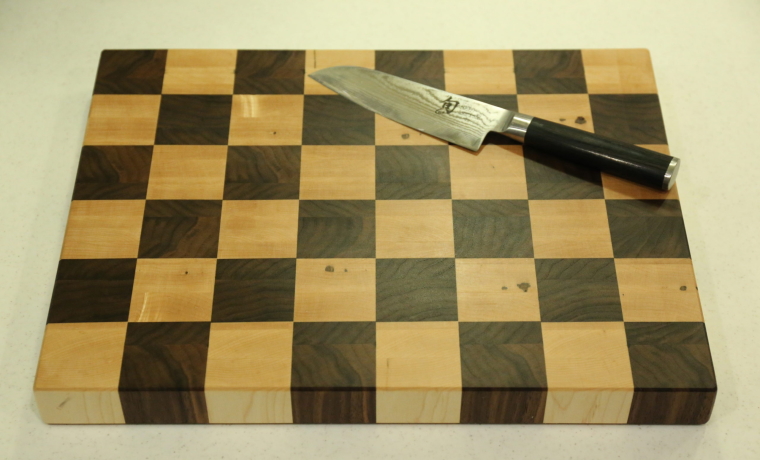 鬼滅風?!市松模様の無垢材エンドグレインカッティングボードの作り方  